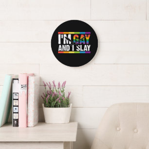 Grande Horloge Ronde Je suis gay et je déchire la fierté gay LGBTQ