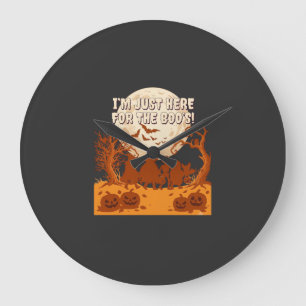 Grande Horloge Ronde Je suis juste ici Boos Halloween Enfants Silhouett