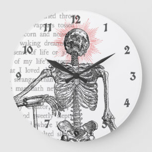 Grande Horloge Ronde Je suis Skeleton !