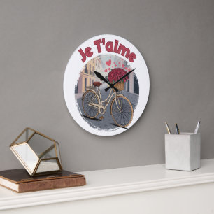 Grande Horloge Ronde Je T’aime Paris Citation de l'amour de la Saint-Va