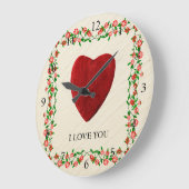 Grande Horloge Ronde Je t'aime (Angle)