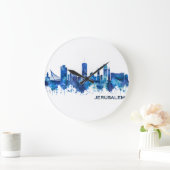 Grande Horloge Ronde Jérusalem Israel Skyline Blue (Maison)