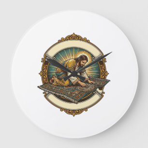 Grande Horloge Ronde Jésus a laissé tomber une petite vis épaisse de ta