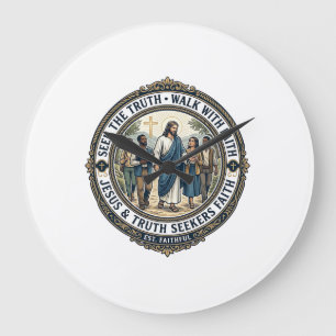 Grande Horloge Ronde Jésus Apologétique Théologie Chemise de nerd de fo