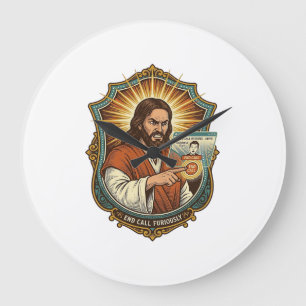 Grande Horloge Ronde Jésus Appel Vidéo Accidentel Numéro Social Media P