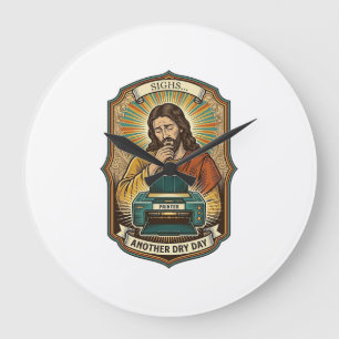 Grande Horloge Ronde Jésus Bac à Papier de l'Imprimante Vide Travail de