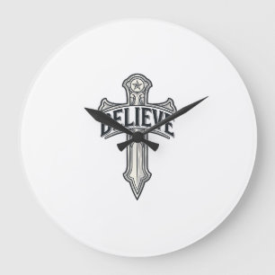 Grande Horloge Ronde Jésus-Christ Ancre de Mon Âme Chemise Chrétienne