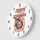 GRANDE HORLOGE RONDE JÉSUS DANS MON FIREMAN (Angle)