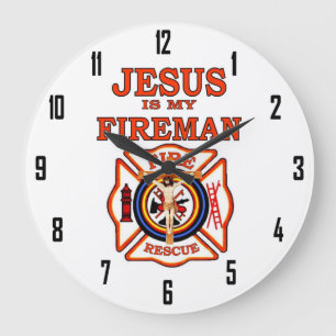 GRANDE HORLOGE RONDE JÉSUS DANS MON FIREMAN