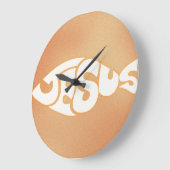 Grande Horloge Ronde "Jésus" en Forme de Poisson Don chrétien Pasteur (Angle)