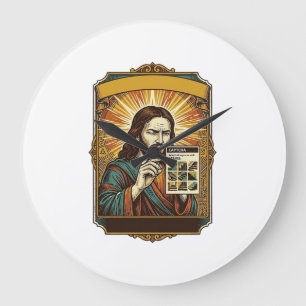 Grande Horloge Ronde Jésus Escalier Flou Test Captcha Sécurité Tech Hum