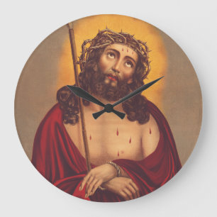 Grande Horloge Ronde Jésus est couronné d'une couronne d'épines