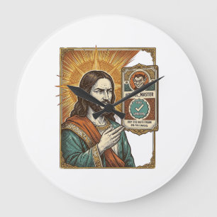 Grande Horloge Ronde Jésus Faux Vérifié Coche Arnaque Troll Social Hu