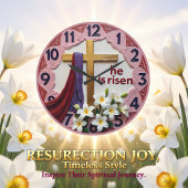 Grande Horloge Ronde Jesus He Is Risen Easter