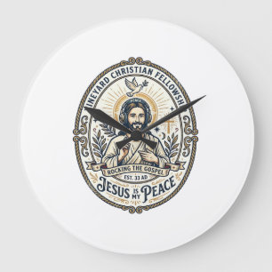 Grande Horloge Ronde Jesus Lo Fi Rythmes D'étude Tee Graphique Esthétiq