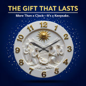 Grande Horloge Ronde Jesus Nativity Scene Marble