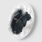 Grande Horloge Ronde Jeune écureuil en hiver (Angle)