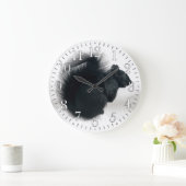 Grande Horloge Ronde Jeune écureuil en hiver (Maison)