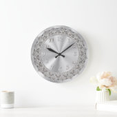 Grande Horloge Ronde Jeweled Silver (Maison)