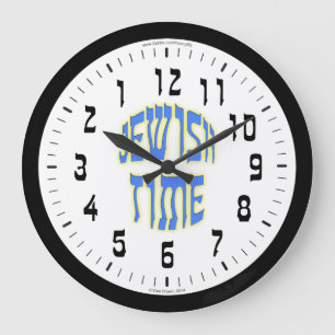 Grande Horloge Ronde Jewish Time Reversed Numbers Wall Clock
