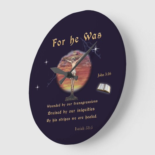 Grande Horloge Ronde John 3:16 (Angle)