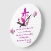 Grande Horloge Ronde John 3:16 (Angle)