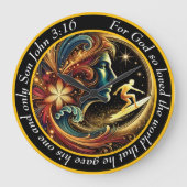 Grande Horloge Ronde John 3:16 Christian Surfboard (Recto)