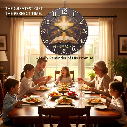 Grande Horloge Ronde John 3:16 Radiant Scripture