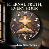 Grande Horloge Ronde John 3:16 Radiant Scripture