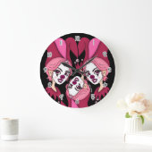 Grande Horloge Ronde Joker rose Jester (Maison)