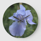 Grande Horloge Ronde Joli bleu Iris Floral (Recto)