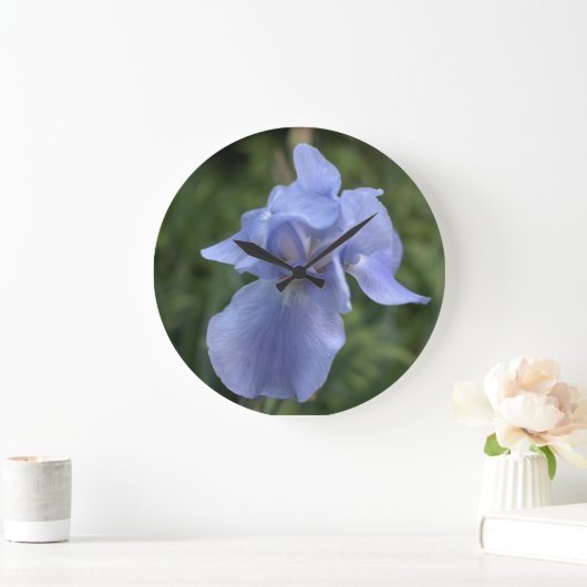 Grande Horloge Ronde Joli bleu Iris Floral (Maison)