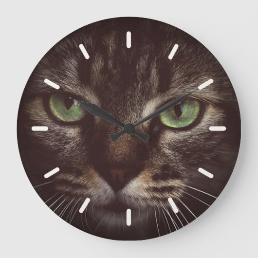 Grande Horloge Ronde Joli chat tabby (Recto)