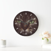Grande Horloge Ronde Joli chat tabby (Maison)