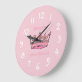 Grande Horloge Ronde Joli diadème rose La petite princesse de grand-pèr (Angle)