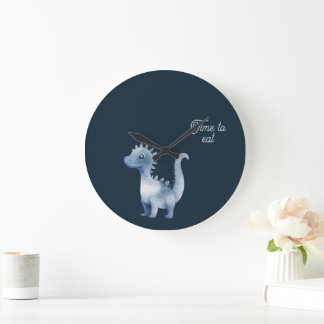 Grande Horloge Ronde Joli dinosaure