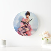 Grande Horloge Ronde Joli en rose (Maison)