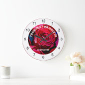 Grande Horloge Ronde Joli Ensemble De Roses Rouges (Maison)