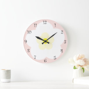 Grande Horloge Ronde Joli été Daisy fleur pétale dégradé Anniversaire