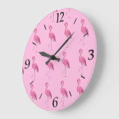 Grande Horloge Ronde Joli flamant rose (Angle)
