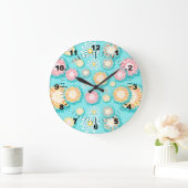 Grande Horloge Ronde Joli Motif Pastel Mur décoratif unique (Maison)