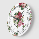 Grande Horloge Ronde Joli pays français Floral (Angle)