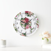 Grande Horloge Ronde Joli pays français Floral (Maison)