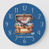 Grande Horloge Ronde joli progrès de couture ajouter du texte (Recto)
