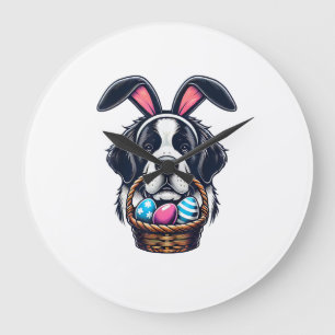 Grande Horloge Ronde Joli Saint-Bernard aux oreilles de lapin Propriéta