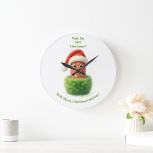 Grande Horloge Ronde Joli salami surprend Noël en vert moelleux