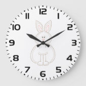 Grande Horloge Ronde Jolie broderie style lapin lapin lapin (Recto)