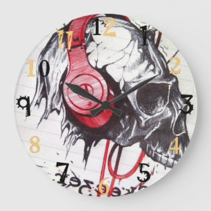 Grande Horloge Ronde Jolie Halloween Skeezer passer une belle journée