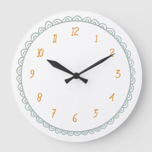 Grande Horloge Ronde Jolie nurserie aux coquilles vertes
