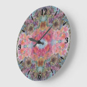 Grande Horloge Ronde Jolie peinture à l'aquarelle du jardin de fleurs c (Angle)